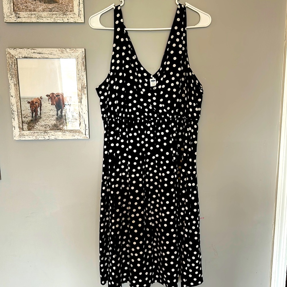 Black Polka Dot Midi Dress
